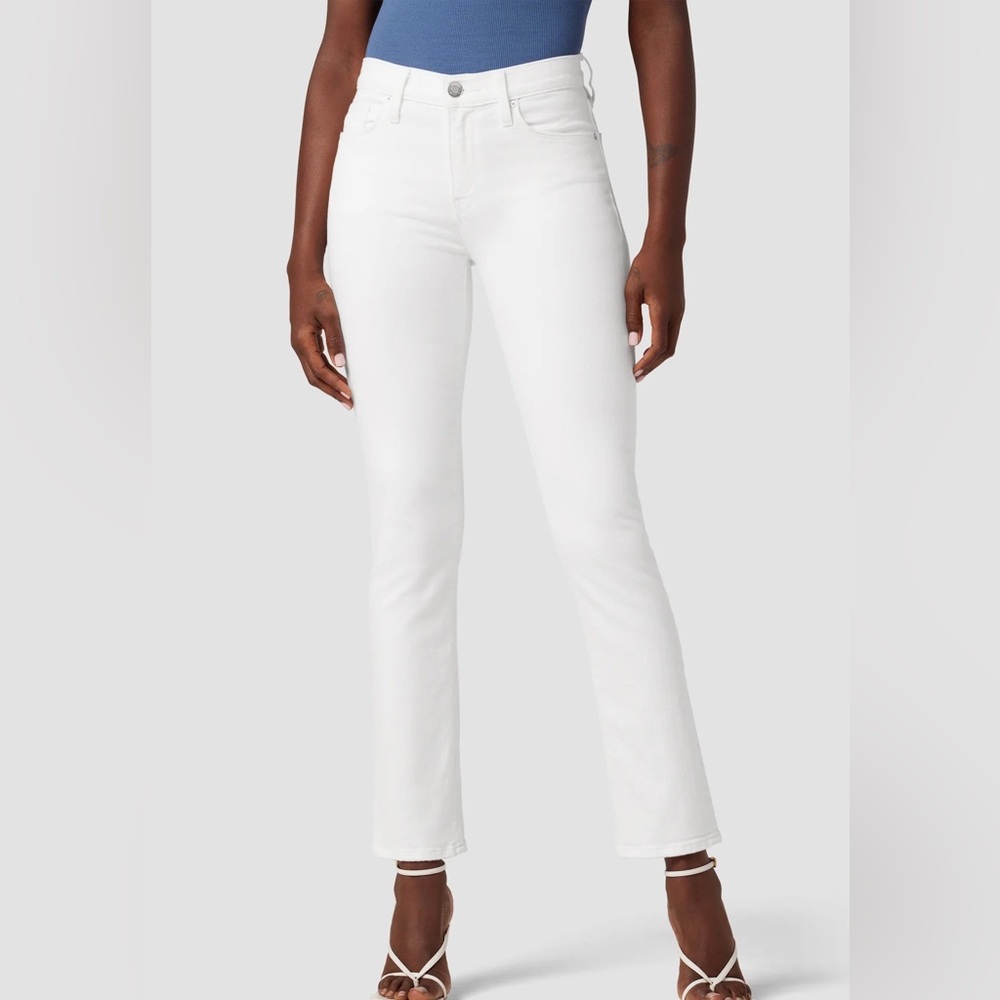 NWT! Hudson Nico- Mid Rise Straight Ankle in spring white. Size 28.